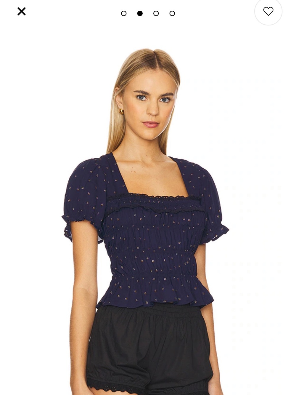 *NWT* FREE PEOPLE Size L Navy Adore You Blouse - Picture 6 of 7